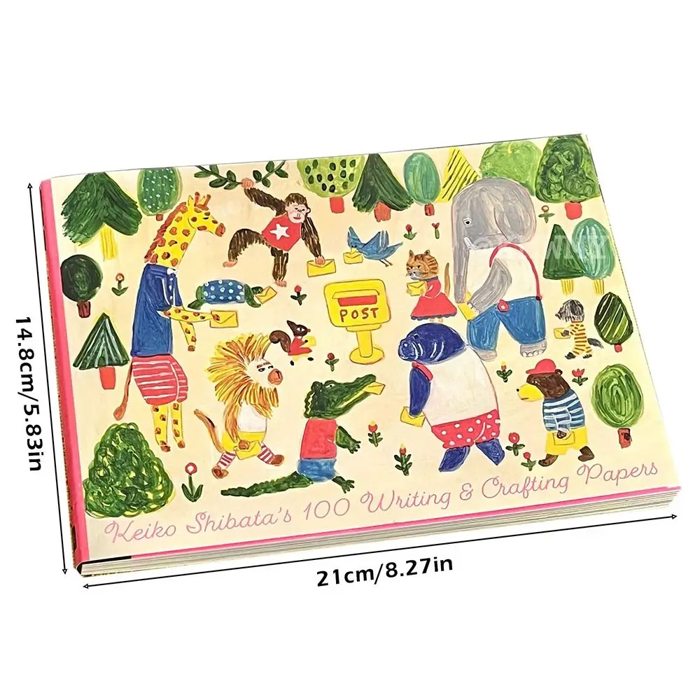 Cartoon Illustration Writing Crafting Papers 100 Sheets Multi-functional Materials Book DIY Scrapbooking Papers Students - 6