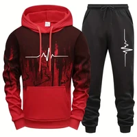 Automne hiver haute qualité hommes survêtement décontracté Jogging hommes polyvalent sweats pantalons de survêtement mode quotidien sport sweats à capuche ensemble 4