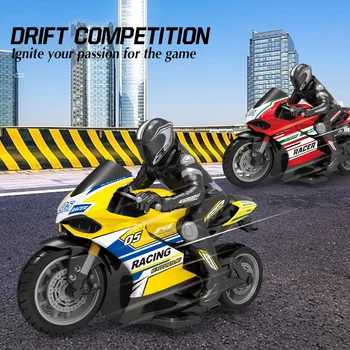 1:10 Electric Stunt Motorcycle High Speed Racing Car 4 Channels Remote Control Off-Road Model Boys Toy for Children's Gifts 1