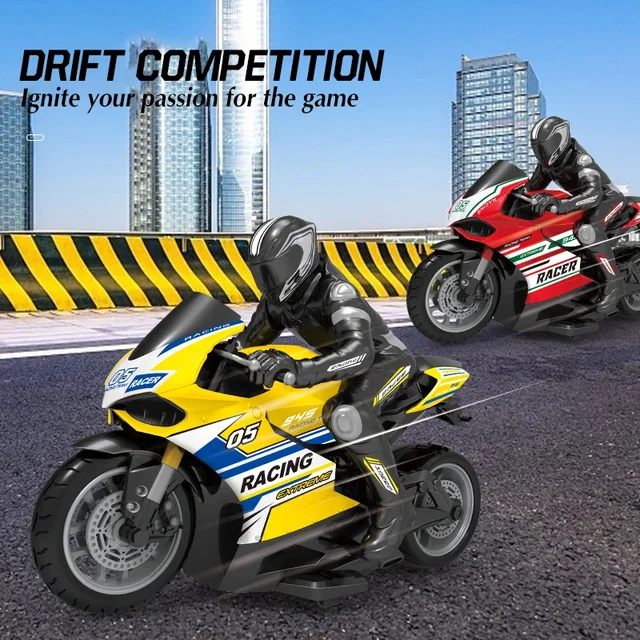 1:10 Electric Stunt Motorcycle High Speed Racing Car 4 Channels Remote Control Off-Road Model Boys Toy for Children's Gifts 1