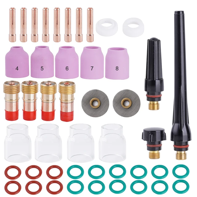 10PCS Alumina Ceramic Nozzles For TIG Welding - Fits WP-17, WP-18, WP-26 Torches, 1/4" (6mm) #4 Gas Cup