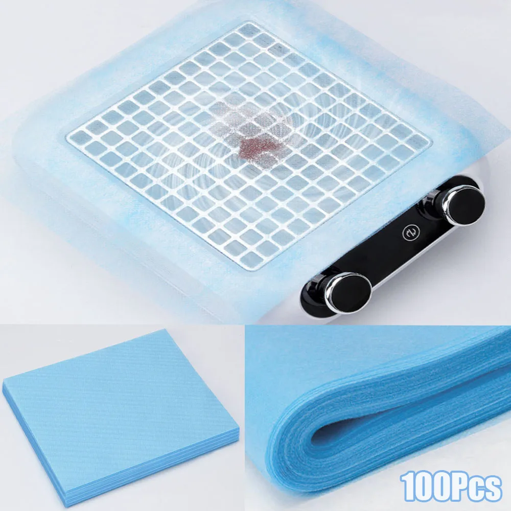 100pcs Disposable Nail Art Vacuum Dust Collector Ultra-thin Non-Woven Filter Paper Manicure Machine Replace Dust Filter Paper