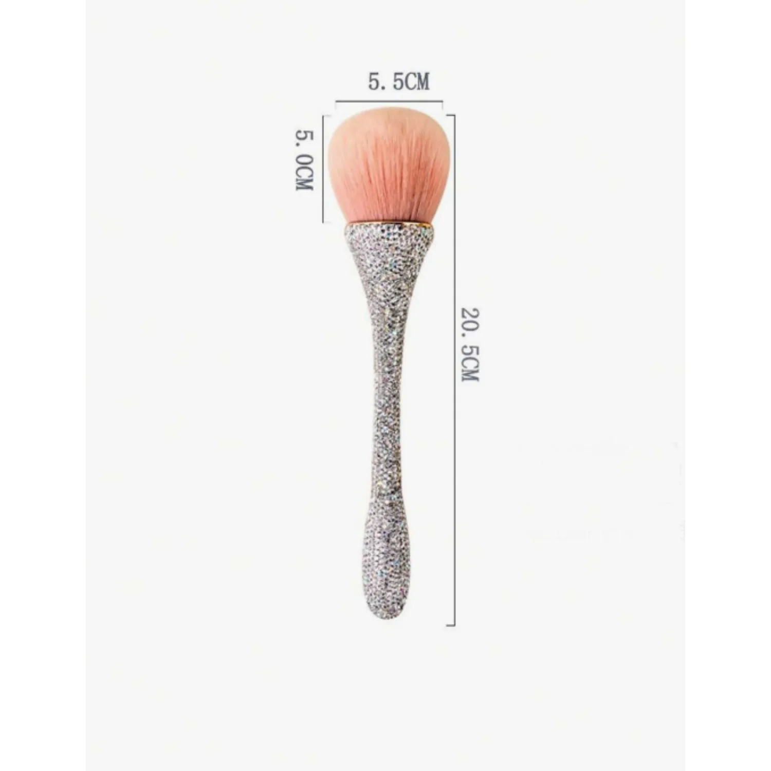 1pc Nail Dust Brush Rhinestone Bling Handle White For Acrylic Nail Art Cleaning Brush Manicure Tool 4
