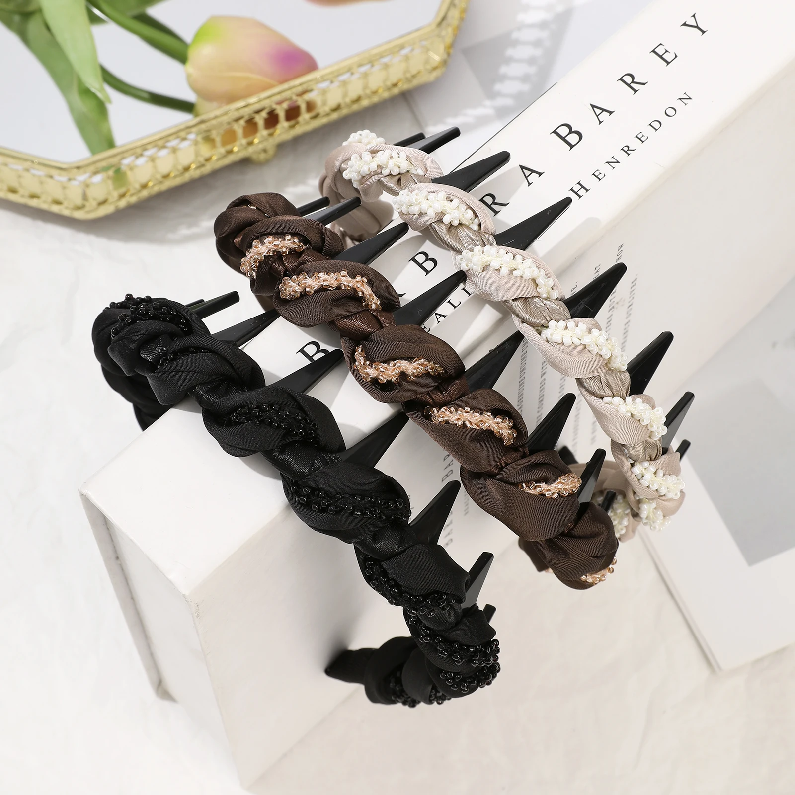 1pc Elegant Beads Hairband Hair Hoop Korean Toothed Non-Slip Headbands Hair Accessories Girls Lady New Fashion Headdress