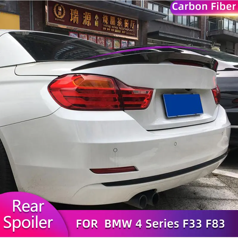 탄소 섬유 자동차 리어 트렁크 스포일러 윙, BMW 4 시리즈 F33 F83 428i M4 컨버터블 2014-2019 자동 리어 스포일러 부트 립 윙