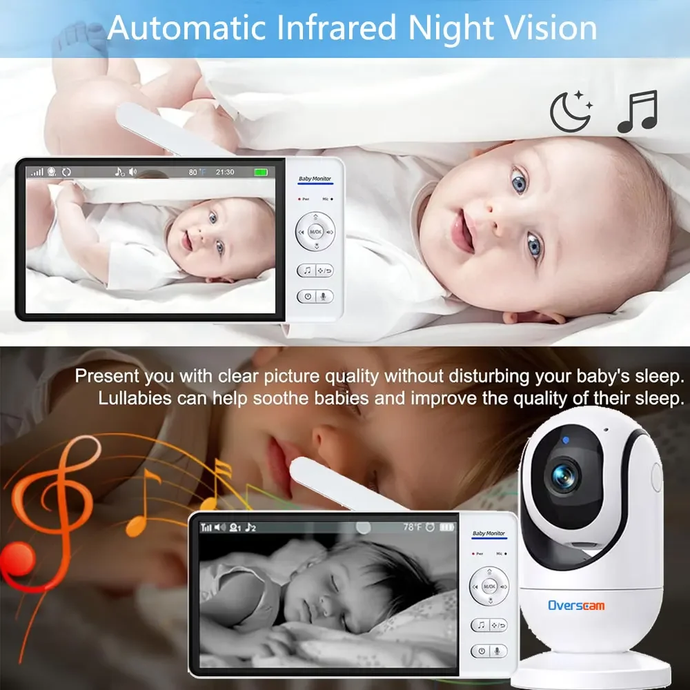 Babyphone 7 Zoll mit Kamera, Akku & Smart-Home Sicherheit