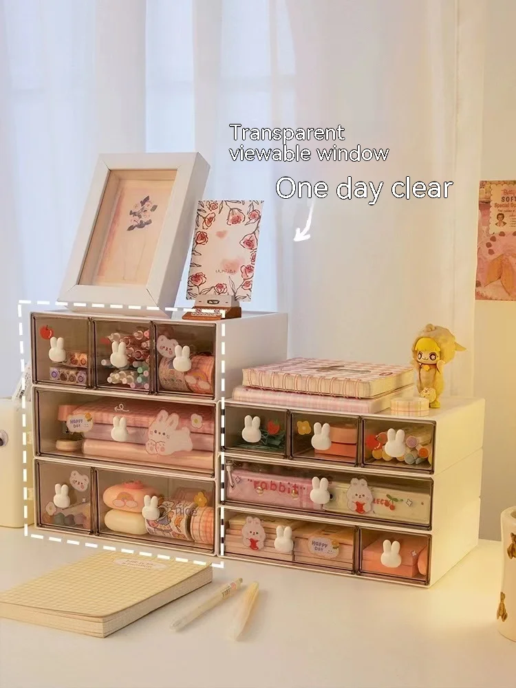Stackable Desk Storage Box Office Ins Storage Box with Drawers Organizer Desk Accessories Stationery Desktop