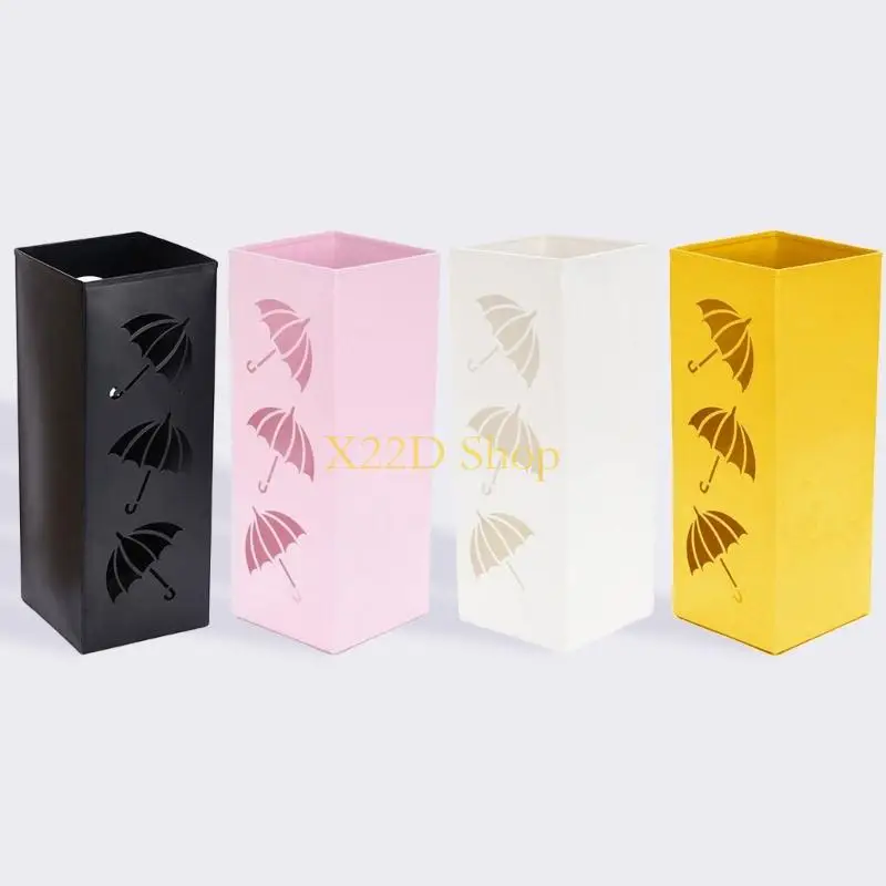 X22D Metal Umbrella Holder Multipurposes Square Umbrella Stand Rack Container