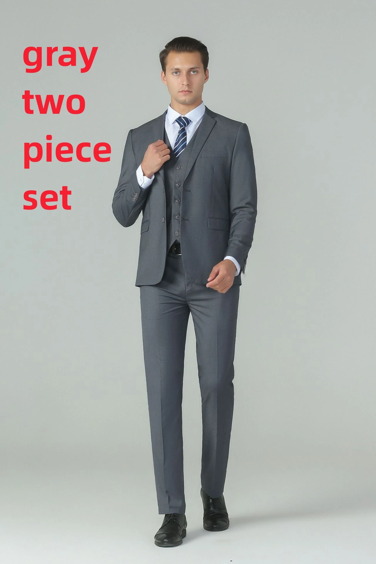 Men Wedding Drees Suits Groom Solid Formal Wear Dress Sets Jackets+Pants 2 Pieces Suits Male Solid Business Fit Suits Size 6XL