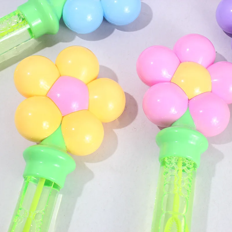Summer Outdoor GamesDopamine Colorful Flowers King Interactive Bubble Water Soap Bubbles Handheld Kids Toys Girl Gifts Baby Toys 3