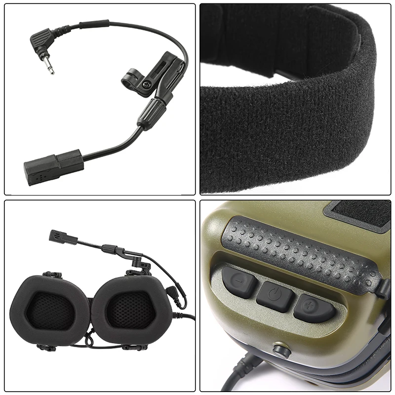 ARM NEXT Tactical Headset & PTT Adapter Set Suitable for Baofeng Radio Communication Shooting Noise Clearance