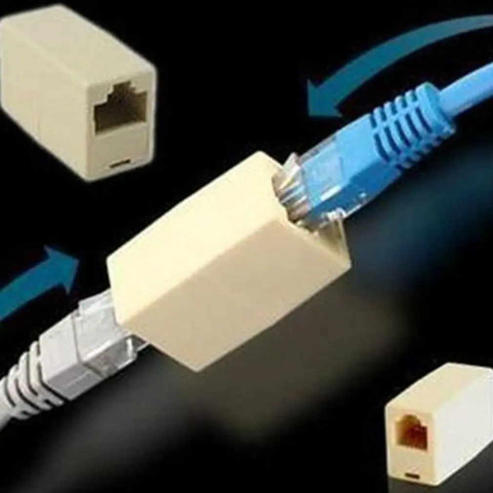 1PCS RJ45 Powerline Network Adapters CAT6 CAT5 Network Cable Straight Ethernet LAN Coupler Joiner Connector Plug Ethernet Sockt