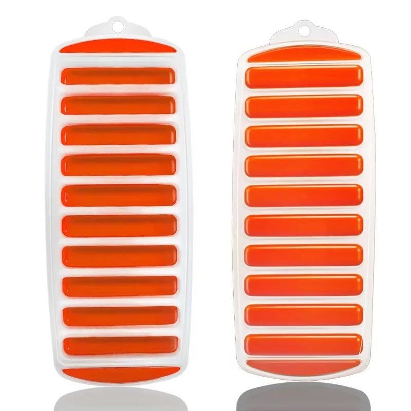 10 Holes Silicone Forms Long Strip Finger Biscuit Ice Cube Mould Tray