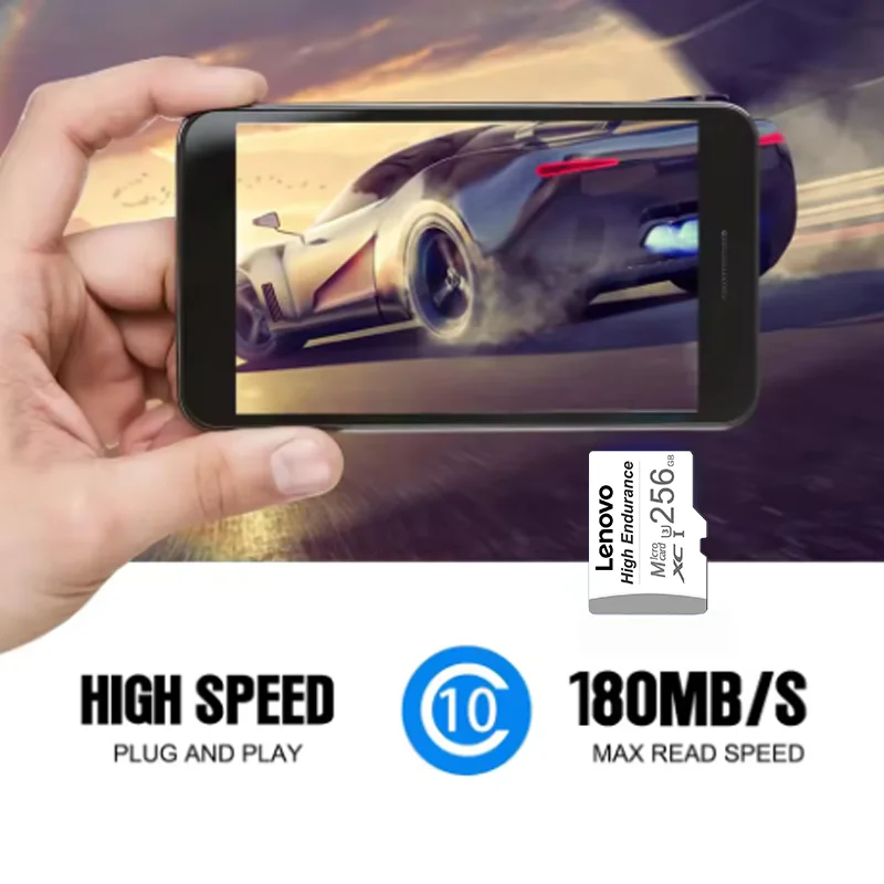 레노버 마이크로 SD 메모리 카드 512GB/256GB/128GB TF 카드 C10 U3 A2 V30 4K 메모리 TF 카드 64GB 마이크로 SD 휴대폰용 네트워크 카드