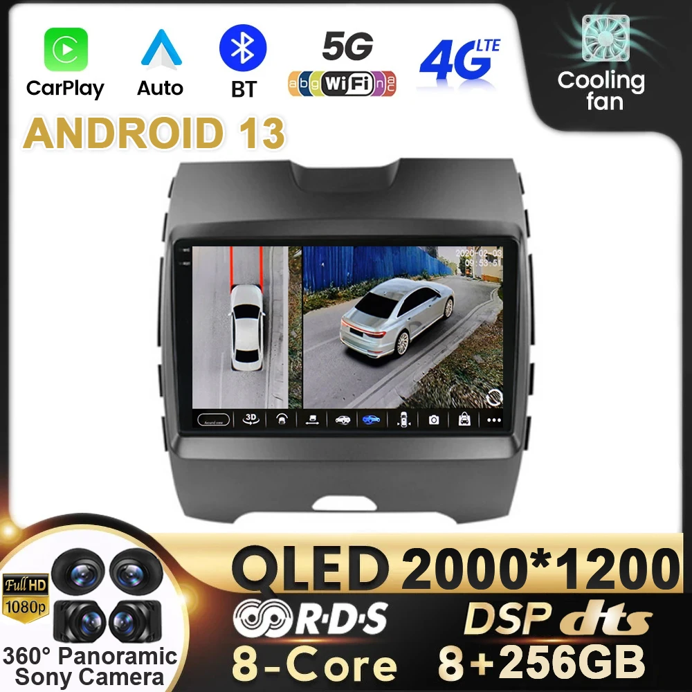 Autoradio Android 13 Per Ford Edge 2 2015 2016 2017 2018 Multimedia Tv Gps Lettore Video Lettore Autoradio Navigazione Qled Dsp Bt