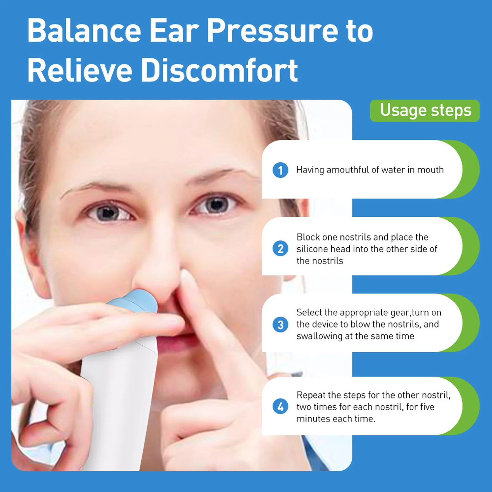 Eustachian Device Easy To Use Unblock Eustachian Tube Balancing Ear Pressure Relieve Tinnitus Ear Pressure Reliever for Flying 4