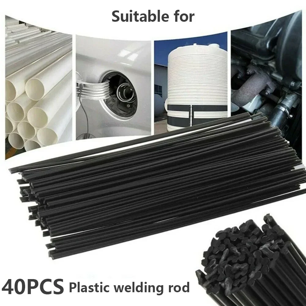 

40pcs 200mm PP Black Plastic Welding Rods Set For Car Bumper Repair Welder Tool Soldering Supplies Accessories
