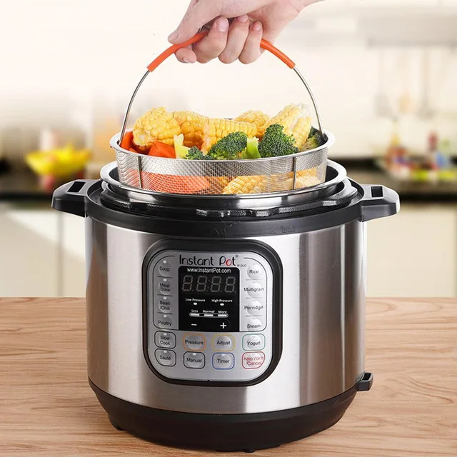 304 Stainless Steel Steamer Basket Instant Pot Accessories for 3/6/8 Qt  Instant Pot Pressure Cooker with Silicone Covered Handle - AliExpress