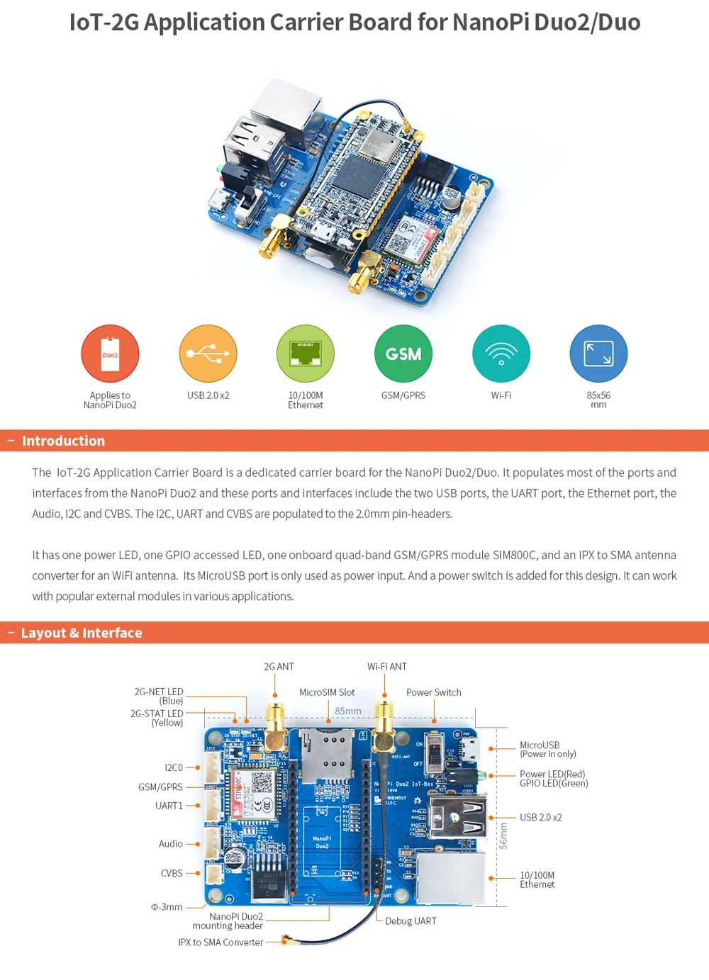 Nanopi Duo2 Allwinner H3 Quad-Core 512MB DDR3 Wifi Bluetooth Ubuntucore Iot Deve