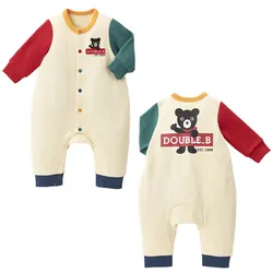 Autumn New Boys Long Sleeve Jumpsuits Cartoon DB Black Bear Bodysuits Bebes Rompers Newborn One Pieces Baby Boy Clothes
