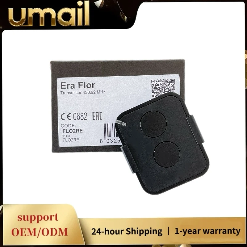ERA Flor2 차고 문 리모컨 433MHz 롤링 코드 FLO2RE/FL02RE/FL04RE 모델용 무선 교체 컨트롤러