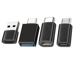 8 - Pack Universal USB - C Adapter Set (Black4Pieces)