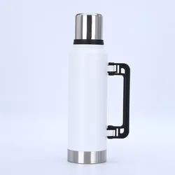 1400ml Insulated Stainless Steel Water Bottle - Durable Retro Outdoor and Household Flask with Powder Coating - 1400ml (WHITE)