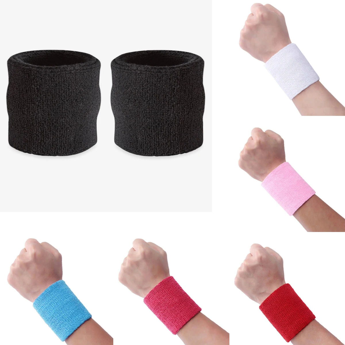 цена Cotton Band Wristband Wrist Guard Protector Strap Fitness Run Sweatband sports guards knitted cotton wrist guards