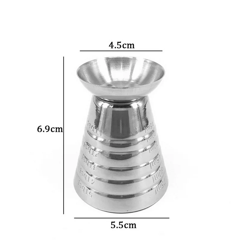 75ml Measuring Shot Cup Ounce Jigger Bar Cocktail Drink Mixer Liquor Measuring Cup Mojito Measurer Coffee Mug Stainless Steel images - 6