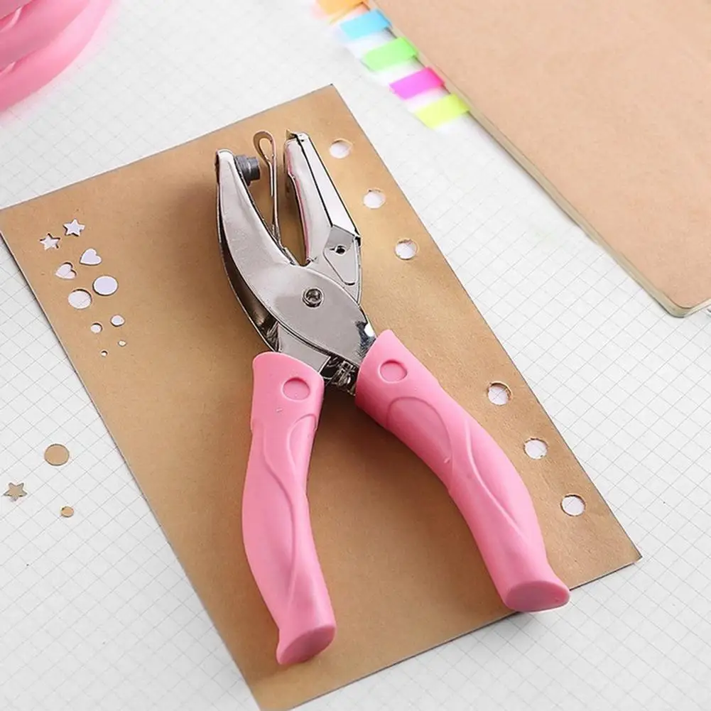 Paper Cutter Circle Hole Punch Hole Punching Tools Kawaii Rubber Sleeve Star Heart Hole Punch