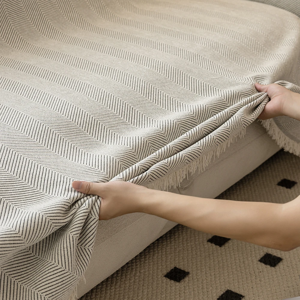 Sofa Cover Chenille Sofa Towel Tassel edge for Living Room French Style Home Decoration
