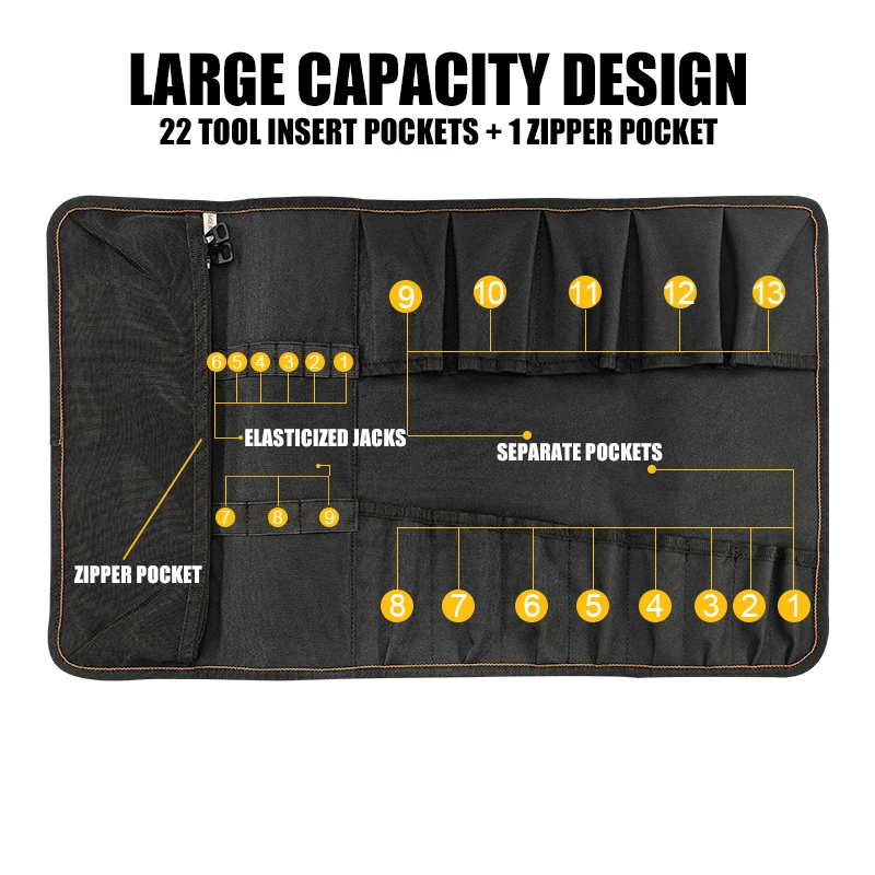 NYP NY-41 Maintenance Workman Roll Up Tool Bag Tools Packaging Tool Accessories 4