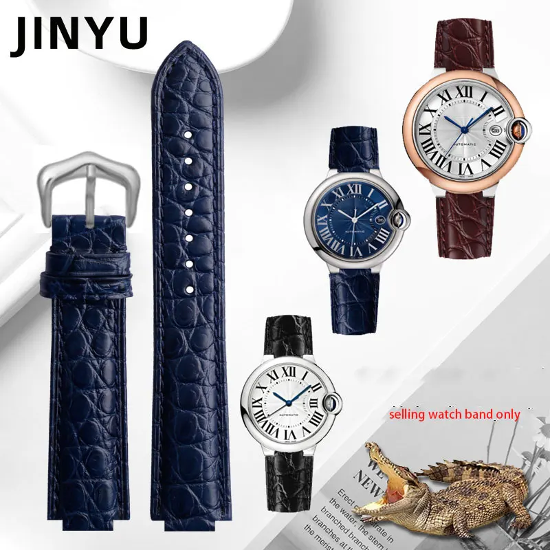 Adatta A Ballon Bleu De Cartier Muslimate W6900651 W69008 Accessori Per Cinturini In Pelle Porta Per Cinturini In Coccodrillo Genuino 18Mm 20Mm