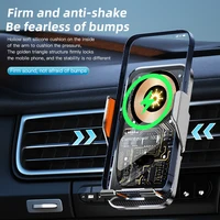 Universal Car Wireless Charging Mobile Phone Holder Air Outlet Mount Transparent Vehicle Navigation Bracket for Smartphones - Image 4