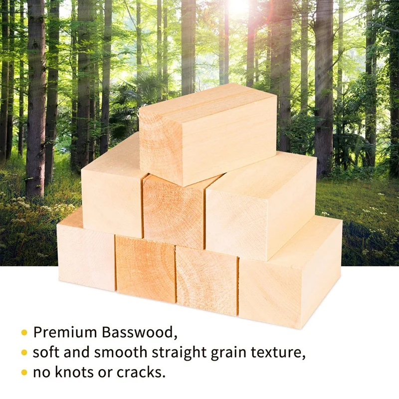 Basswood Carving Blocks 4 x 2 x 2 Inch,Large Whittling Wood Carving Blocks Kit for Kids Adults Beginners or Expert horizontal boring machine wood
