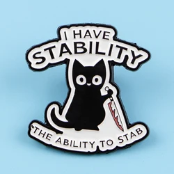 Whimsical Cat Quotes Enamel Pin - Playful Brooch for Clothing & Accessories (1)