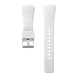 22mm Silicone Sport Replacement Wristband - Solid Color Strap - 22mm (White)