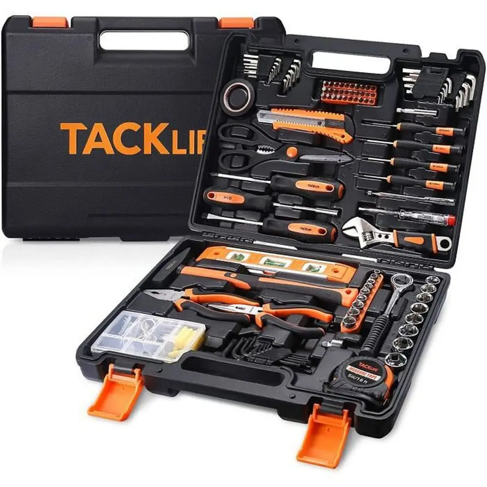 Tacklife Tlhts01Hd Cassetta Degli Attrezzi Completa Da 144 Pezzi, Forbici, Cacciaviti, Pinzette, Taglierina, Martello, Spedizione 24 Ore, Nuovo