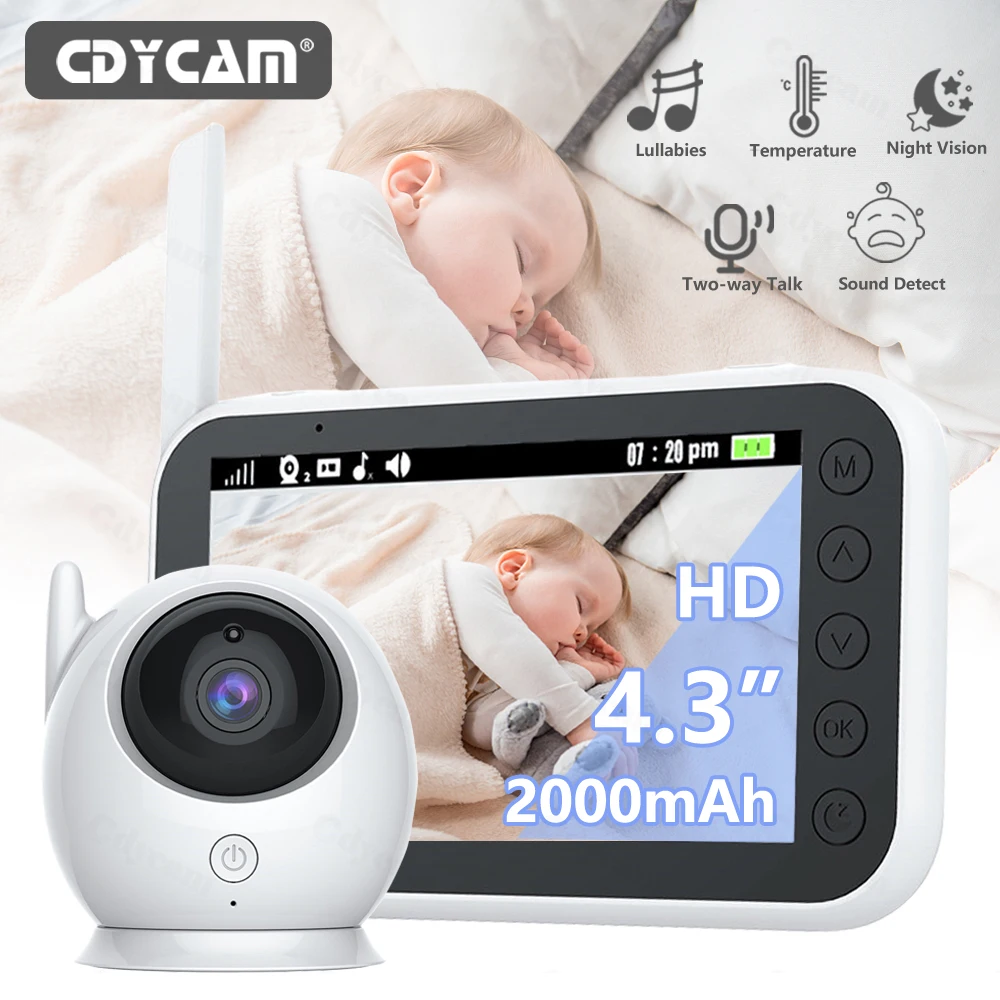 4.3 inch 2000mAh Battery Baby Monitor Camera Video Two Way Audio Intercom Auto Night Vision Kids Security Camera Babysitte wireless baby monitor video baby monitor