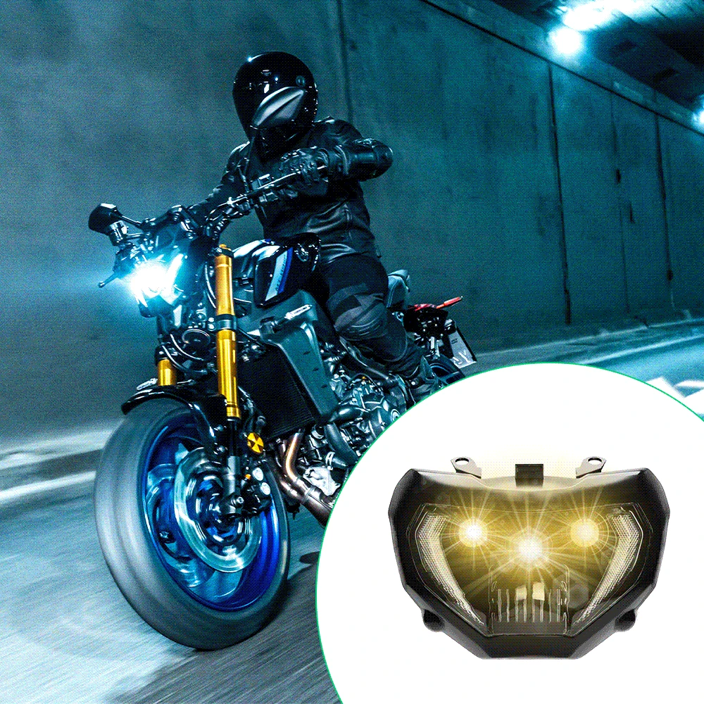 HeadlightMT09MotorcycleHeadlightDRLLEDLampWaterproofForYamaha