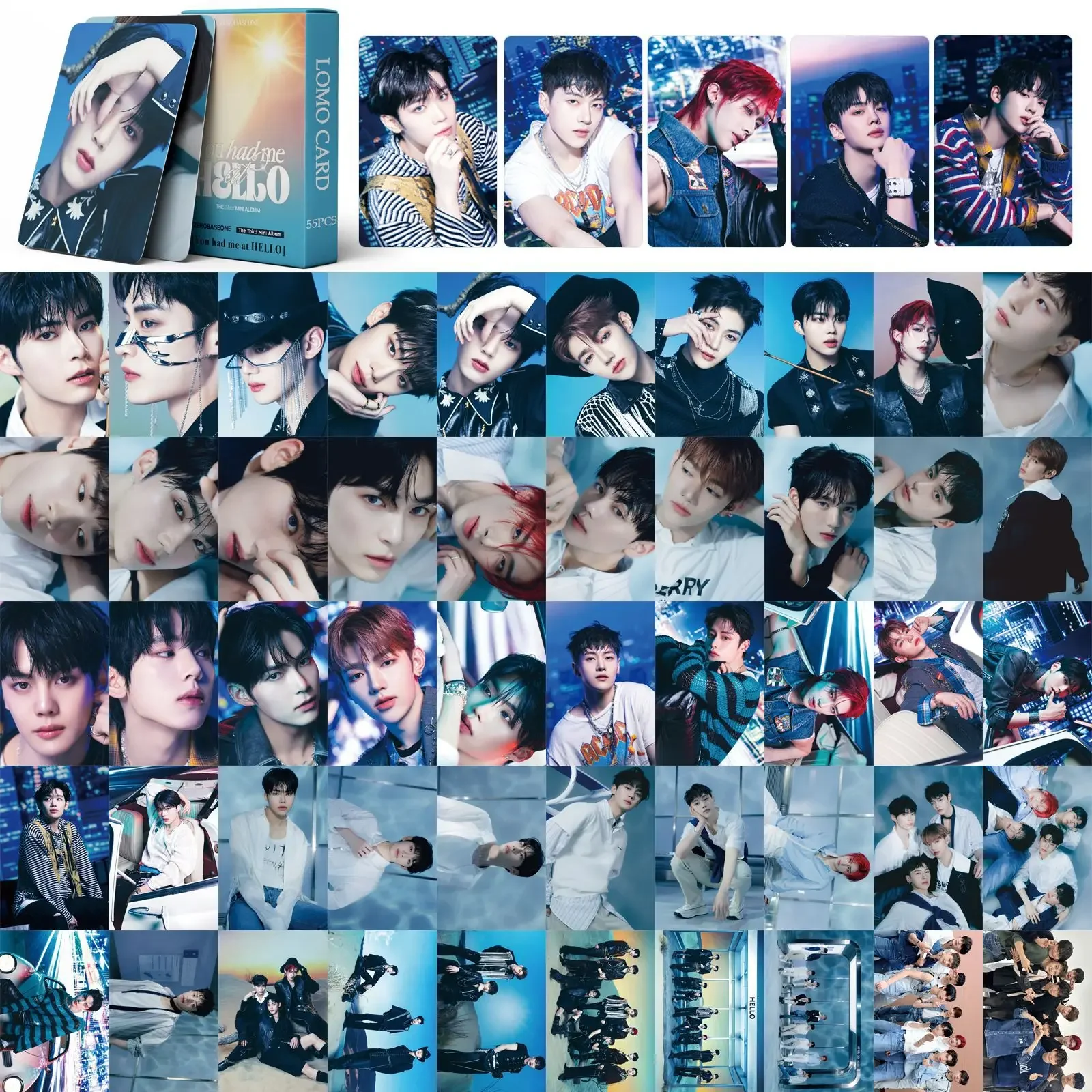 55Pcs/Set ZB1 Idol Boy Group New Album CINEMA PARADISE Photocards ZHANGHAO Ricky YUJIN HD Printed Lomo Cards Series Fans Gifts