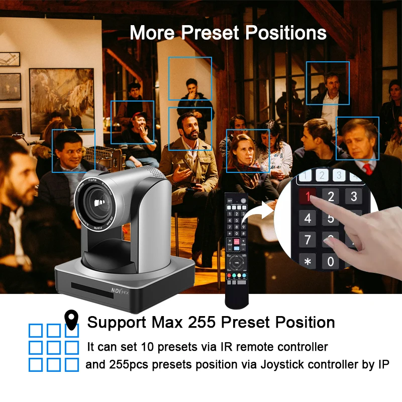 2MP Broadcasting Video Conferencing 30X Optical Zoom NDI PTZ Camera with HDMI SDI LAN 3 2MP Broadcasting Video Conferencing 30X Optical Zoom NDI PTZ Camera with HDMI SDI LAN - Image 3