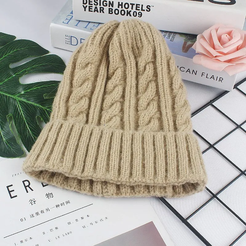 Autumn Winter Hats for Women Girls Wool Blended Knit Wool Couple Cap Lady Thread Knitted Beanie Chapeau Femme шляпа женская 2022 skully hat with brim Skullies & Beanies