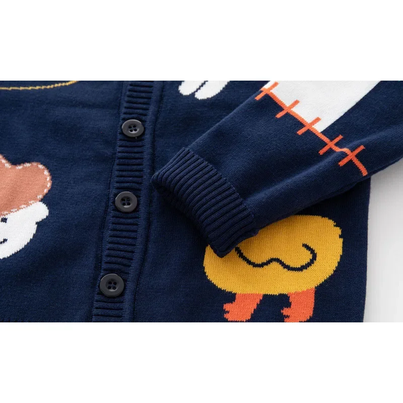 2-8T Kid Baby Boys Girls Winter Clothes Toddler Cute Infant Sweater Cardigan Knit Top Animal Print Infant Knitwear Coat Outfit kids sweater kids coat