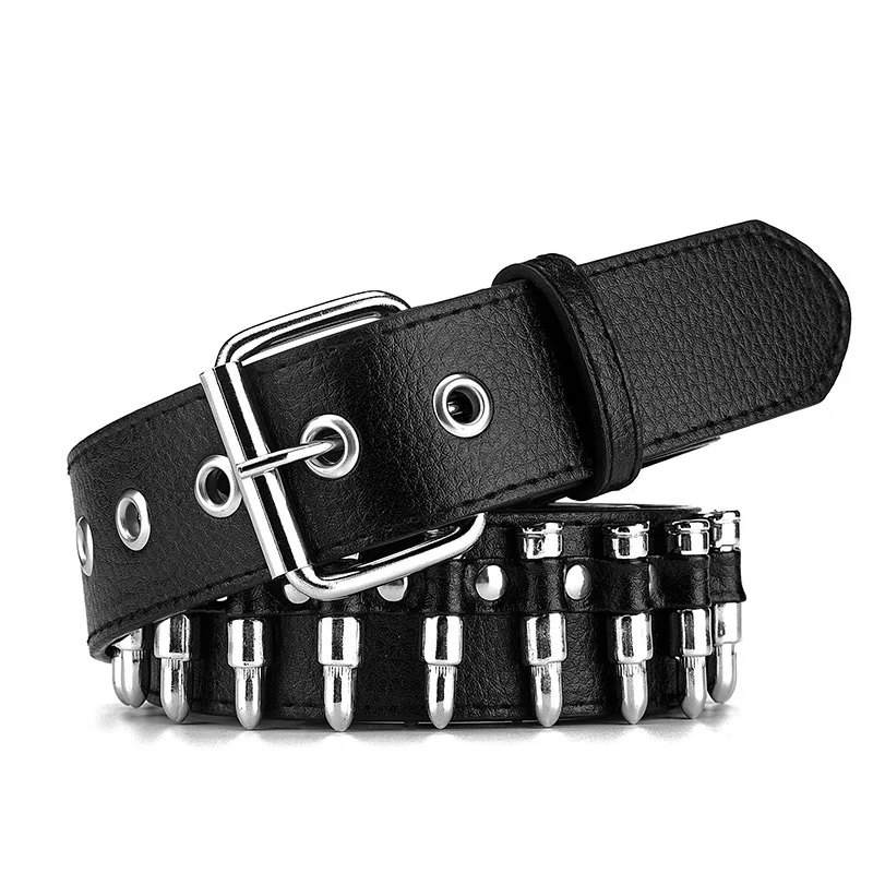Stylish Belt For Both Men And Women, Fashionable Punk Waist Belt With Bullet-Shaped Decorations, Cool Accessory Ready-to-wear