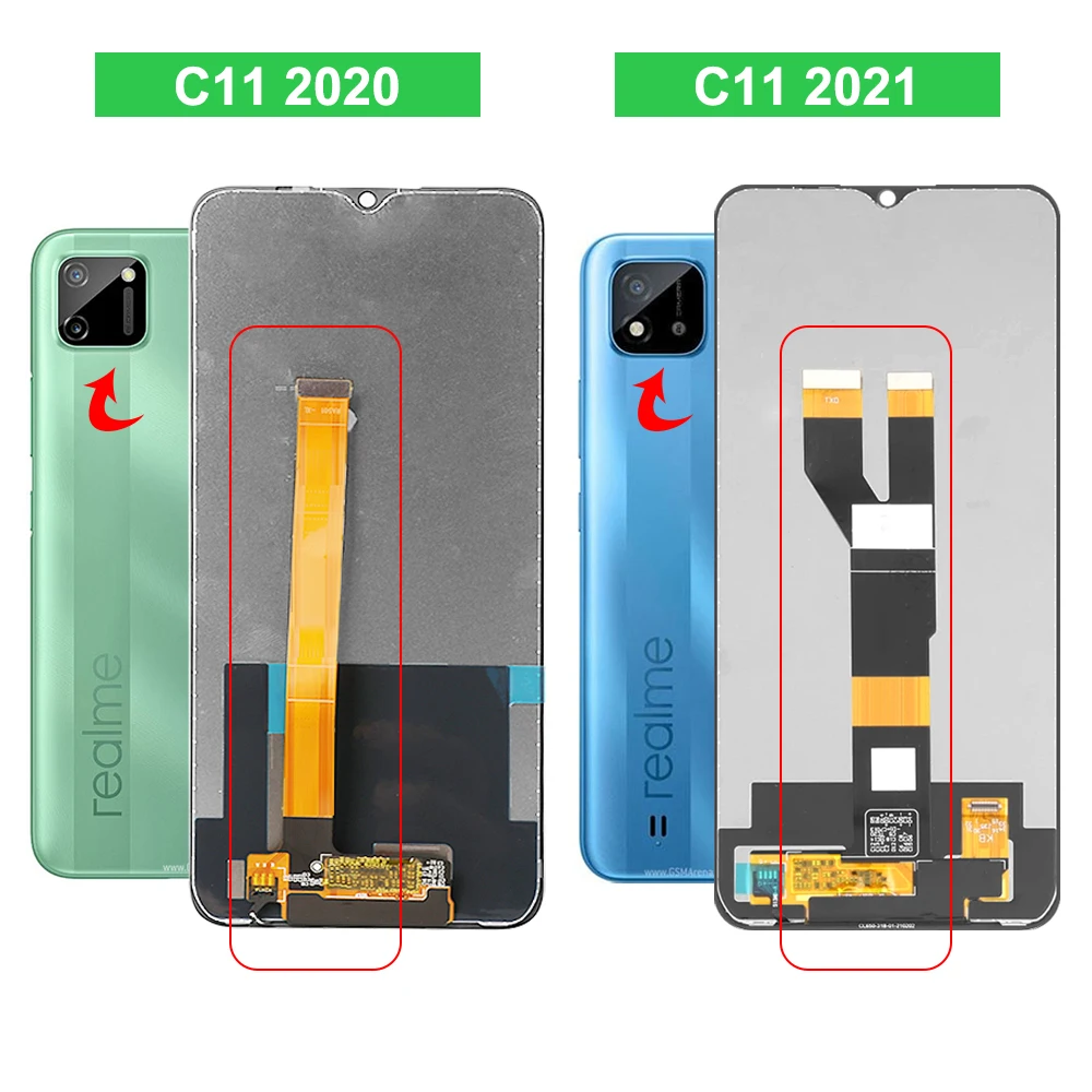 6.52'' Original For Oppo Realme C11 2021 Display RMX3231 LCD Touch Screen Digitizer For Realme C11 2021 with Frame Replacement