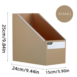 Versatile Foldable Desktop Storage Box for Books and Office Supplies (Khaki)