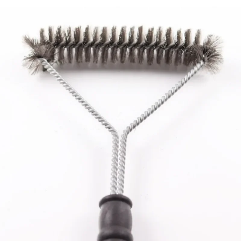 1PC Stainless Steel Wire Barbecue Brush Barbecue Grill Cleaning Brush 12 Inch Y-shaped Net Curl Cleaning