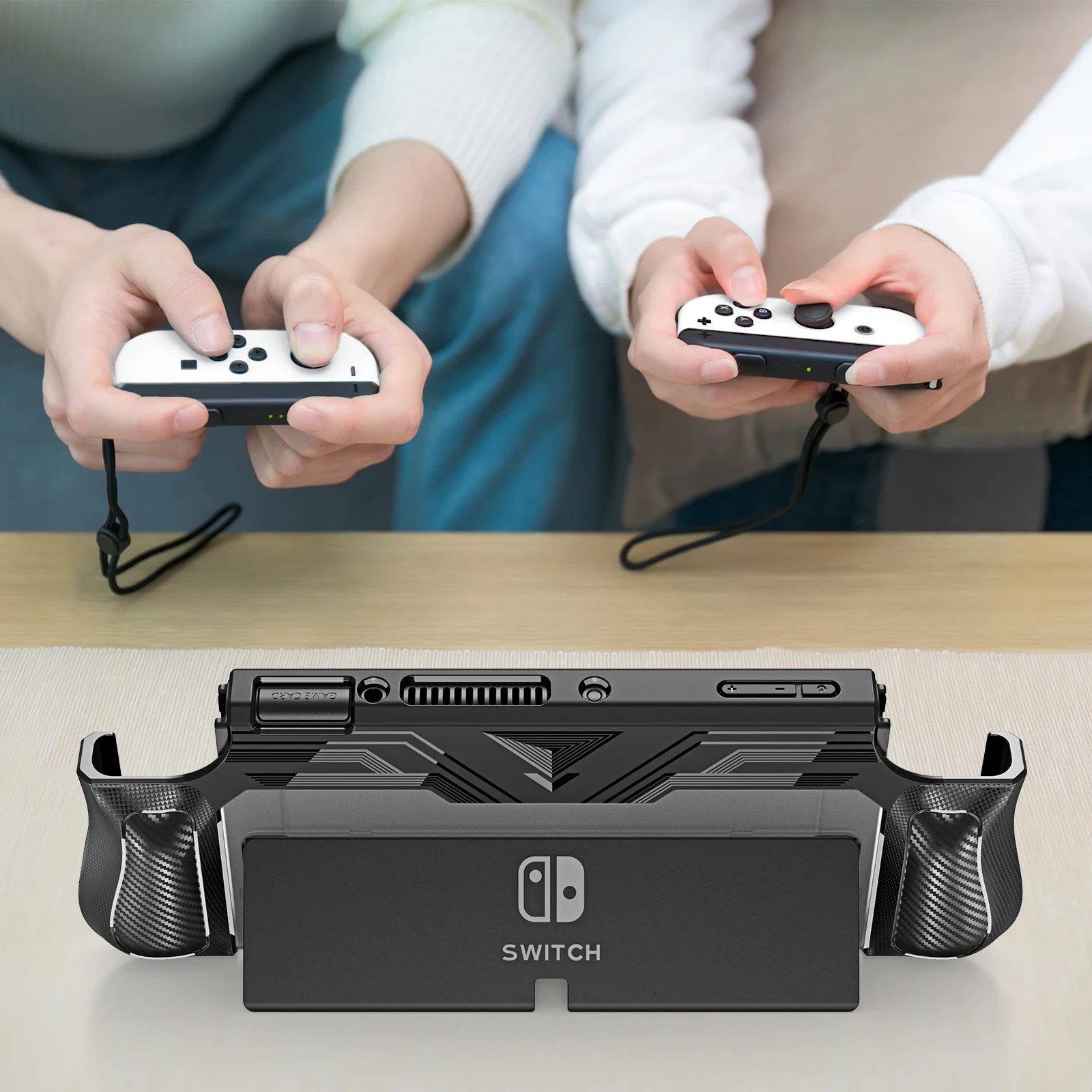 스위치 OLED 모델용 케이스, Nintendo Switch OLED 커버 케이스와 호환되는 TPU 및 PC 보호 케이스