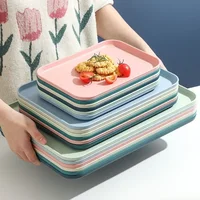 Plastic Serving Tray Home Tea Fruit Dessert Tray Anti-SlipScratch Resistant Plastic Food Cooking Storage Tray Kitchenware 1